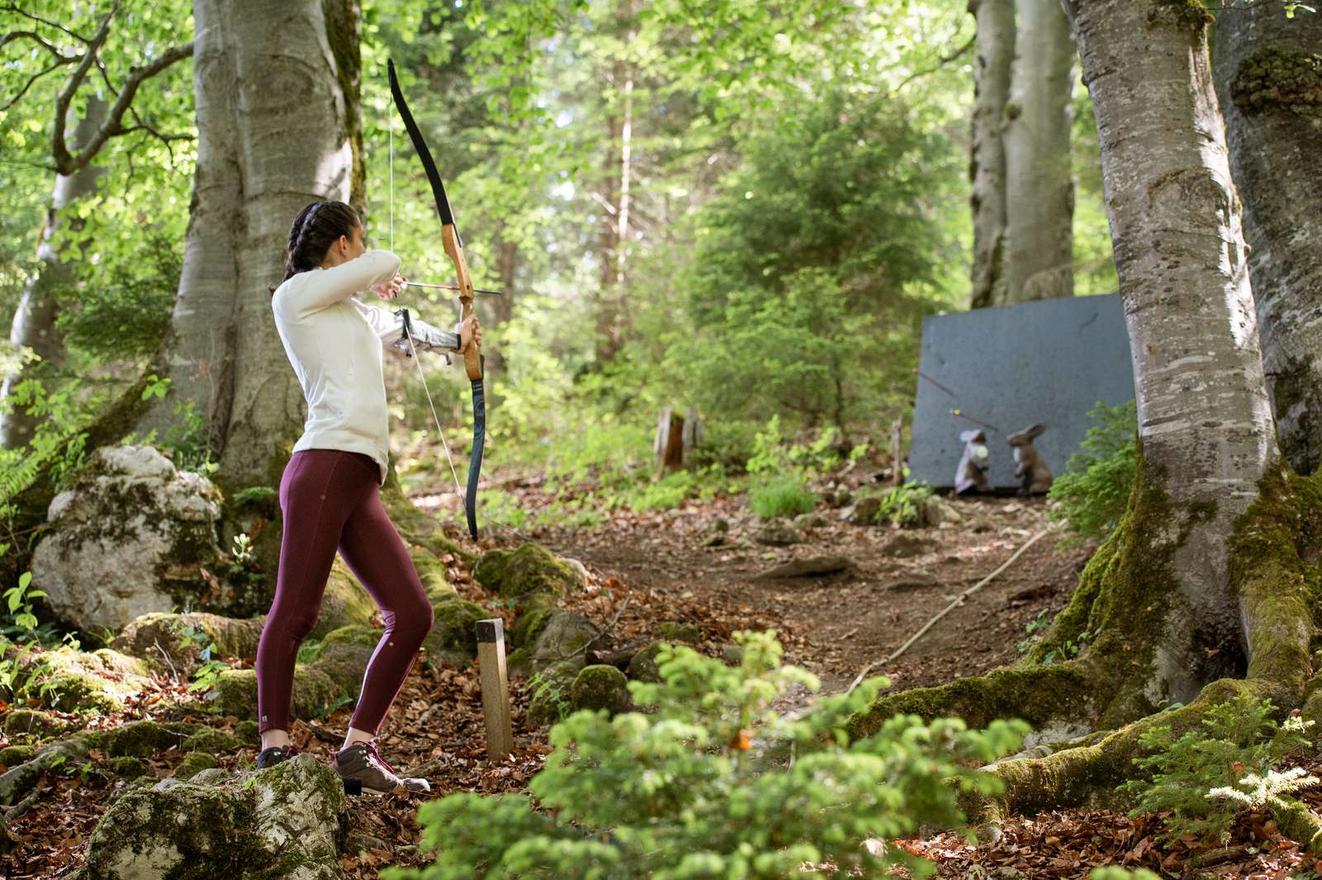 Archery in wooded surroundings